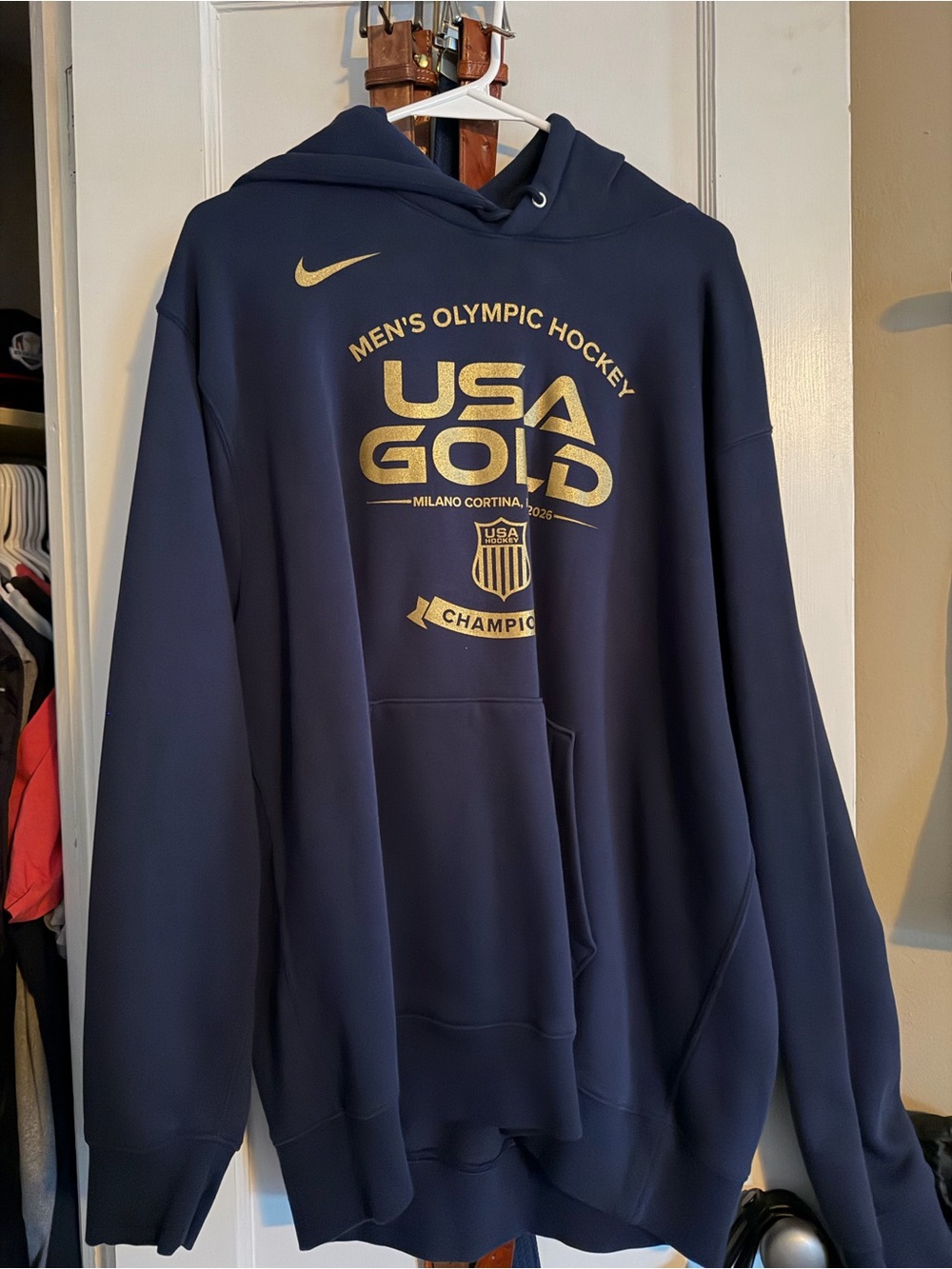 Nike Navy Hoodie with Gold Accent